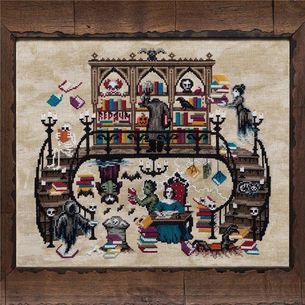 The Haunted Library | Lola Crow | Cross Stitch Pattern