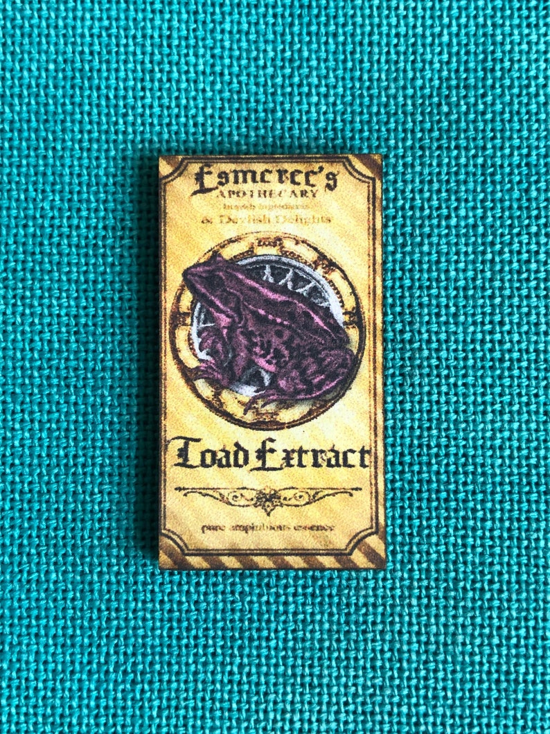 Toad Extract Toad Extract Apothecary Label | Wooden Needle Minder | Cover Minder - Etsy