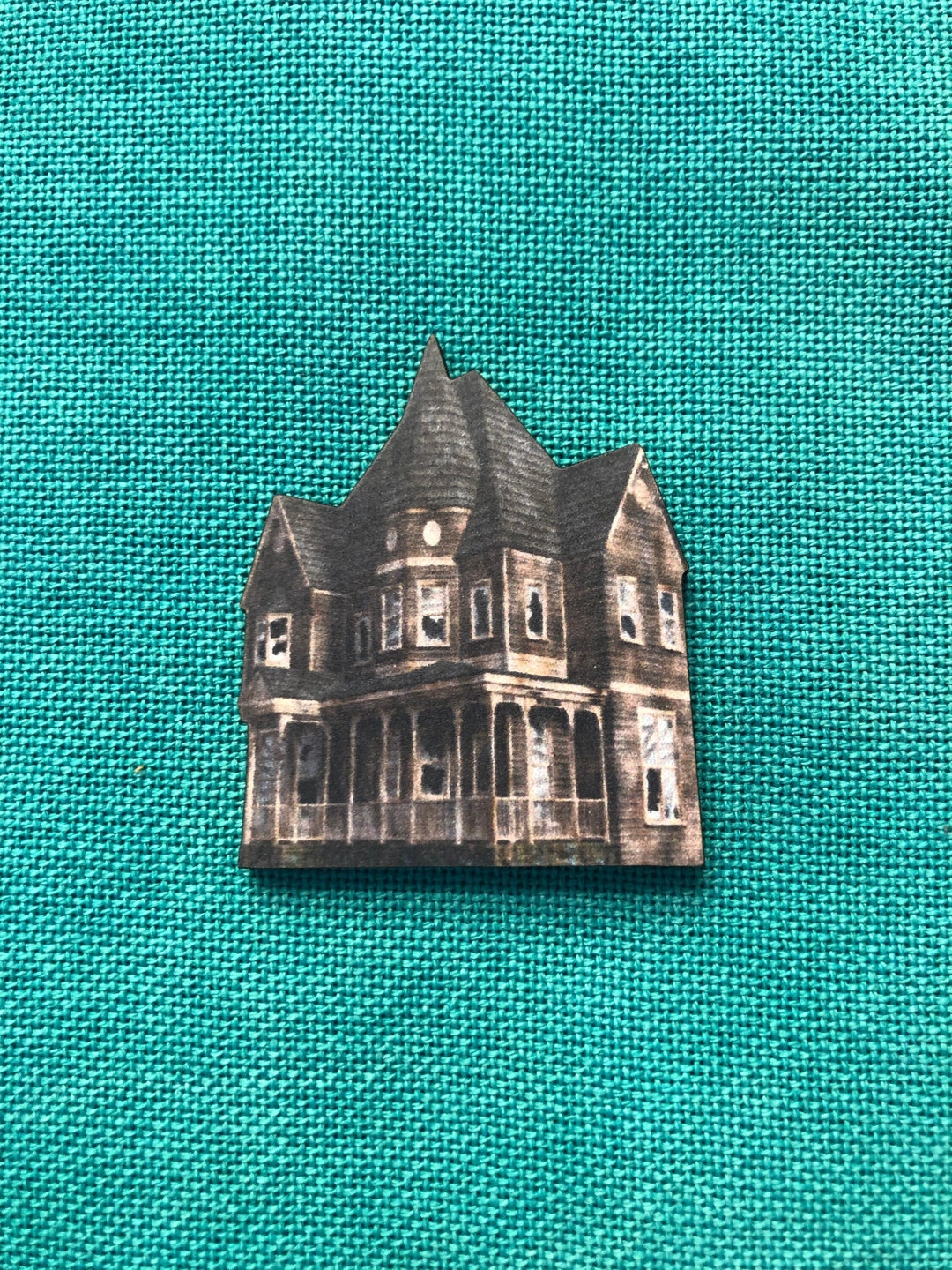 Haunted House Wooden Needle Minder Cover Minder Etsy