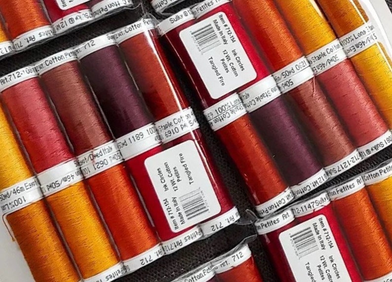 Tangled Fire Ink Circles Cross Stitch Chart Sulky Thread Etsy