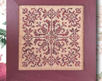 Strawberry Square | Ink Circles | Cross Stitch Pattern