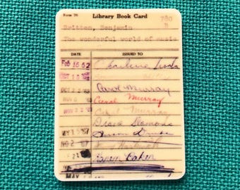 Tarjeta de libro de biblioteca / Recordatorio de agujas / Recordatorio de portadas