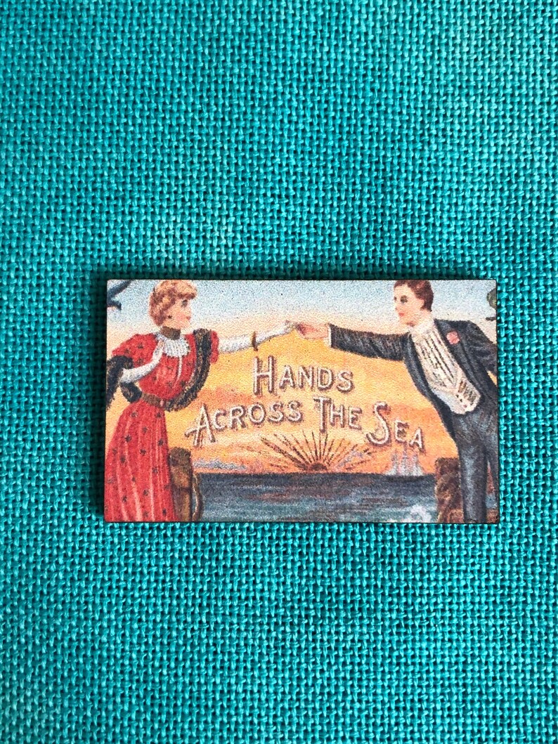 Hands Across The Sea #3Victorian Wooden Needle Minder