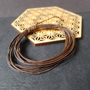 X3 meters chocolate brown leather cord 1mm