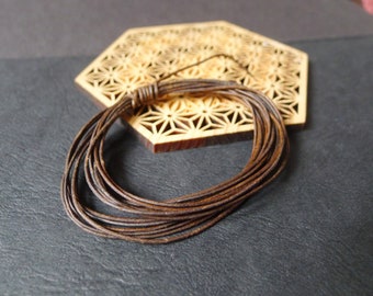 X3 meters chocolate brown leather cord 1mm