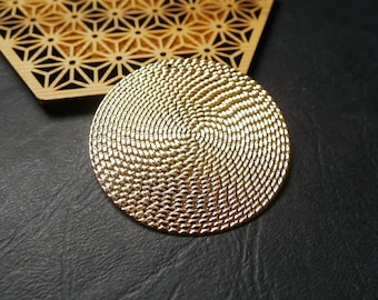 pendentif, sequin rond doré, 50mm