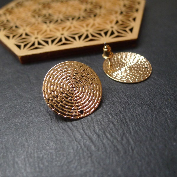 2 earring clips gold chip support tray 20mm