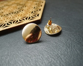 2 earring clips gold chip holder tray 15mm