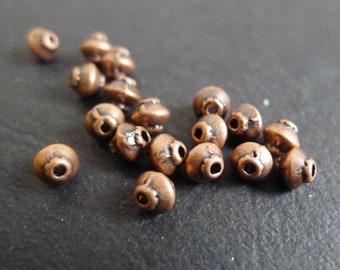 20 perles toupies cuivré 5x4mm