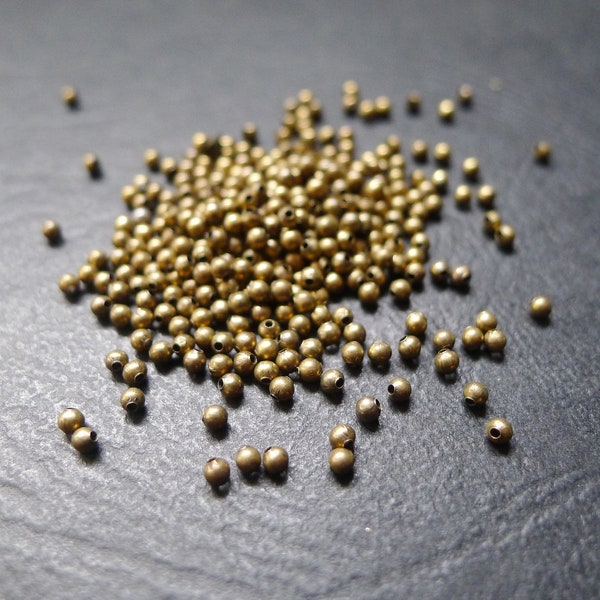 400 perles rondes ethniques bronze 2mm