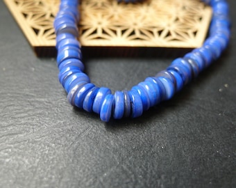 40 perles rondelles coquillages bleu heishi ethniques 7mm