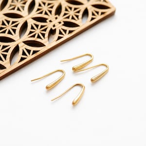 Stainless steel 304 earring hooks, stainless steel earrings with gold rings, 13x18mm