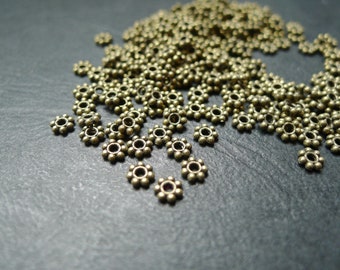 200 runde Zwischenperlen aus Bronze, Metallperlen, Zwischenperlen, Schmuckzubehör, 1 x 4 mm