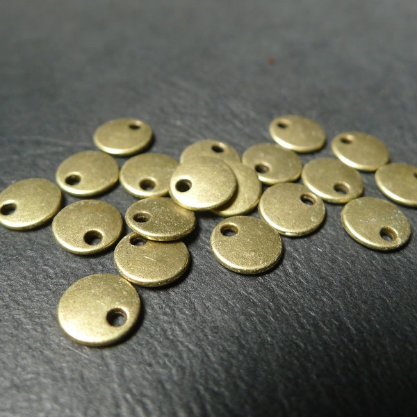 50 breloques sequins ronds ,bronze ,8Mm