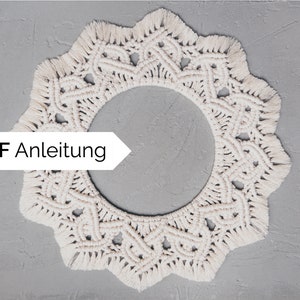 DIY Macrame Instructions Mandala Mirror | pdf instructions step-by-step, German | Make decoration/gift yourself | learn macrame