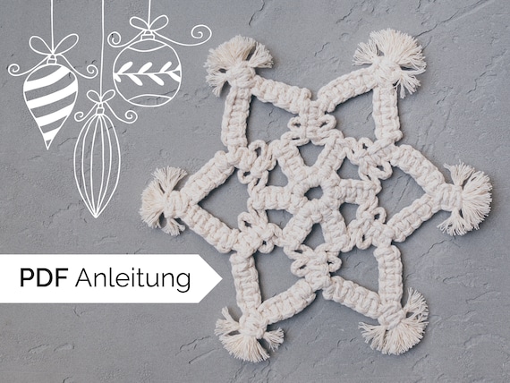 DIY Makramee Anleitung Weihnachtsstern Stern | PDF-Anleitung Anfnger |  Deko oder Geschenk selber machen | Makramee lernen | Advent - Etsy.de