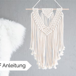 DIY Macrame Instructions Wall Hanging | pdf instructions step-by-step, German | Make decoration or gift yourself | learn macrame