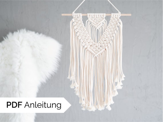 DIY Makramee Anleitung Wandbehang | pdf-Anleitung Schritt-für-Schritt, Deutsch | Deko oder Geschenk selber machen | Makramee lernen