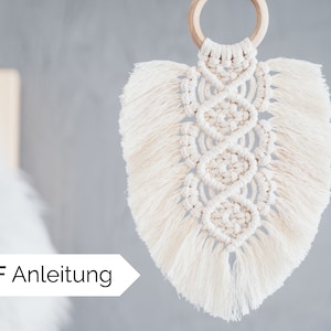 DIY Macrame Instructions Feather Leaf | pdf instructions step-by-step, German | Do-it-yourself wall hanging decoration/gift | learn macrame
