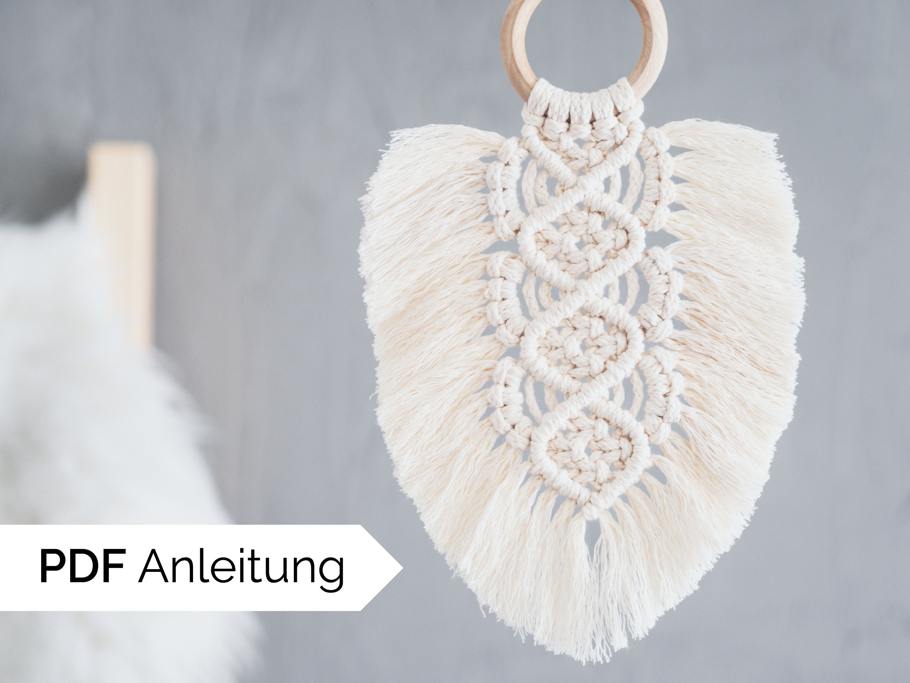 DIY Makramee Anleitung Feder-Blatt pdf-Anleitung - Etsy