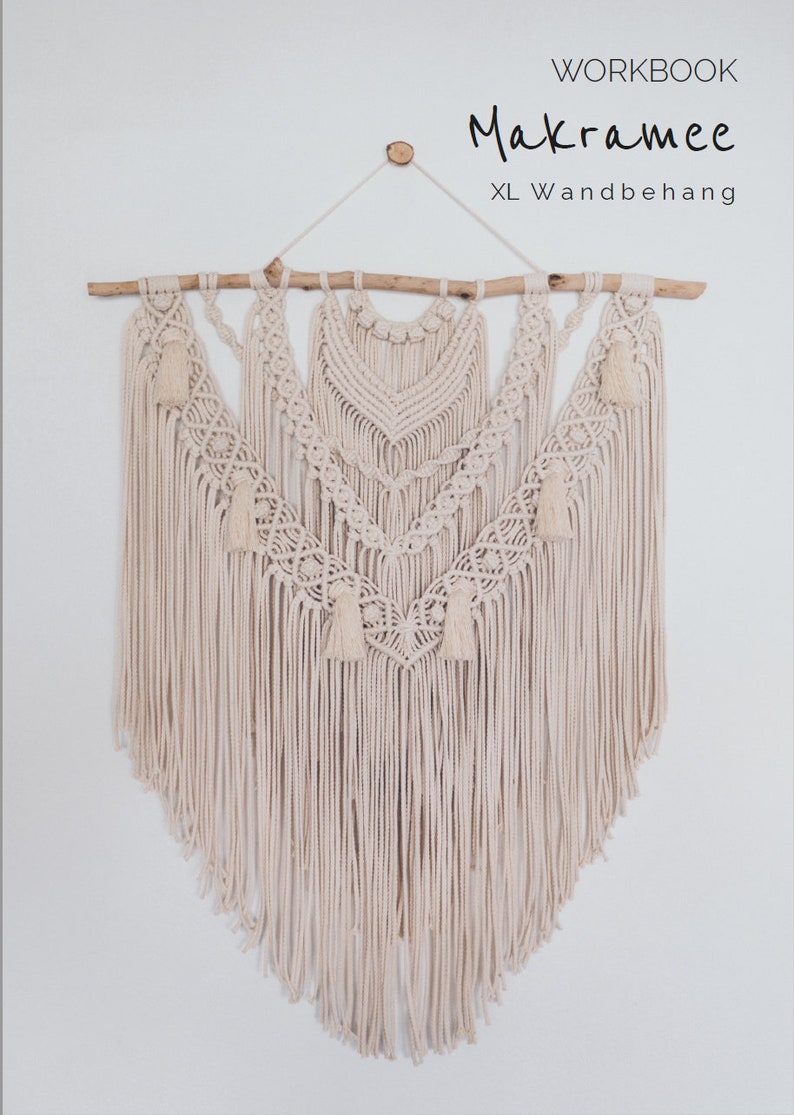 DIY Macrame Instructions Large Wall Hanging pdf instructions step-by-step, German Make your own decoration or gift Learn macrame image 5