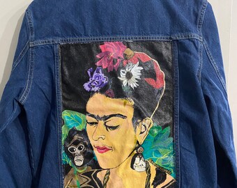 Hand painted Frida Denim Jacket - S