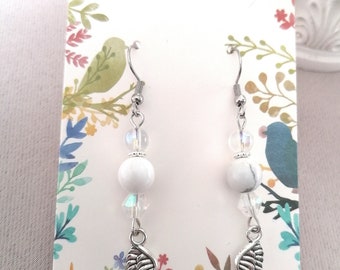 Boucles d'oreilles Angel Howlite, angel aura