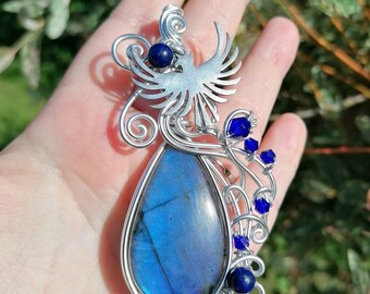 Phoenix blue labradorite talisman