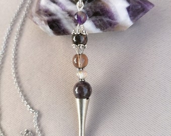 Empire Maroussia super Seven pendant, smoky quartz and crystal