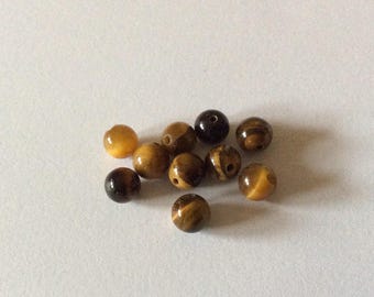 10 tiger eye beads 6mm