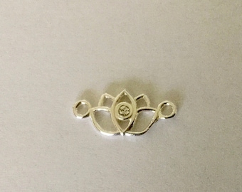 Connecteur fleur de lotus argent 925
