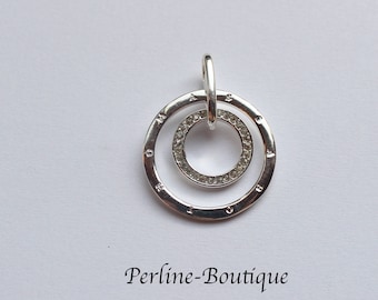 Silver plated circles pendant