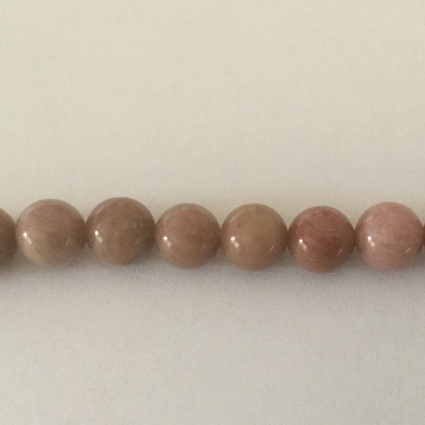 Perles rondes 8mm Rhodochrosite X10