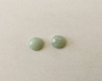 Cabochons facettées 8mm Lapis Lazuli/ Amazonite X 2pcs