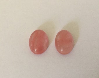 Cabochons ovales Strawberry Quartz 14X10mm X2pcs