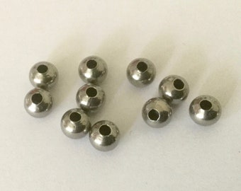 Perles rondes 6mm Acier Inoxydable X10