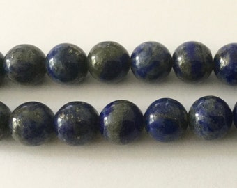 Perles rondes 8mm Lapis Lazuli X10