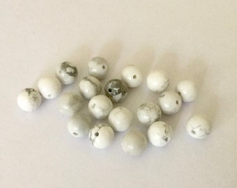 8mm Howlite X20 rund Perlen