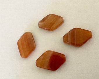 4 Perles losange en Agate rayées 24-28X16-18X5mm