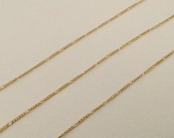 Figaro chain in brass with 24k fine gold X1 meter