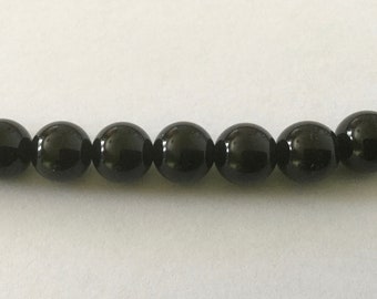 Perles en Agate noire 8mm - 10 ou 45 perles au choix