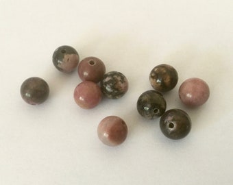 Perles rondes Rhodonite 8mm X10