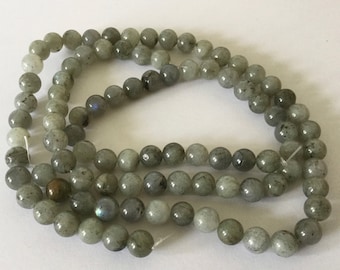 10 round Labradorite pearls 6/8 mm