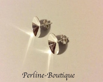 Clous d'oreilles pour cabochons Rivoli 12mm Argent 925