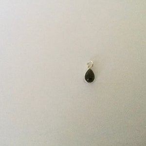 8mm drop charm 925 Silver & Gemstone Onyx noire