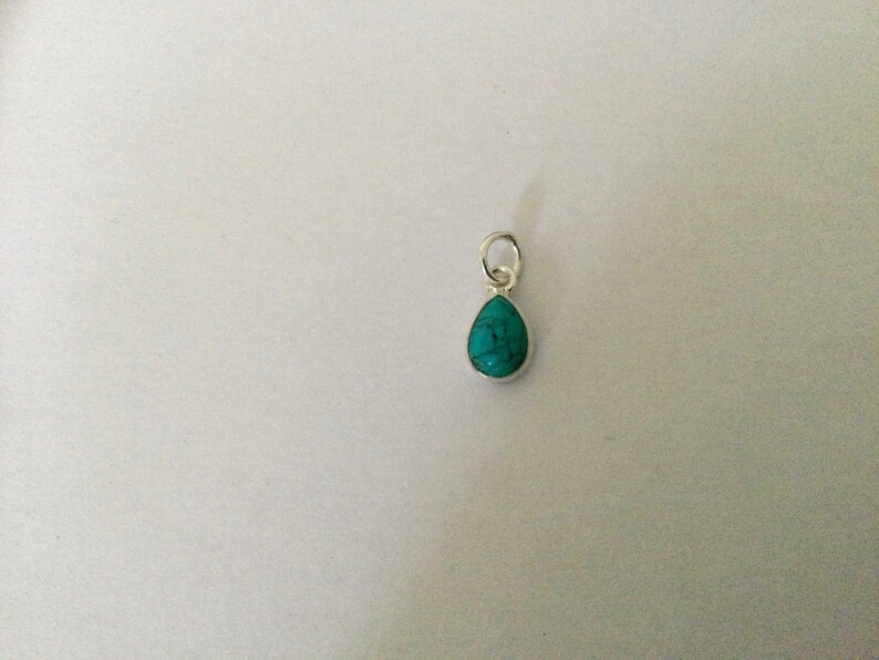 8mm drop charm 925 Silver & Gemstone Turquoise imitation