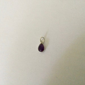 8mm drop charm 925 Silver & Gemstone Améthyste