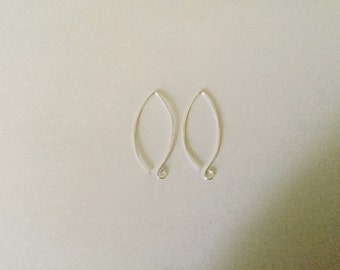 Ear hooks wires 29mm in Silver 925