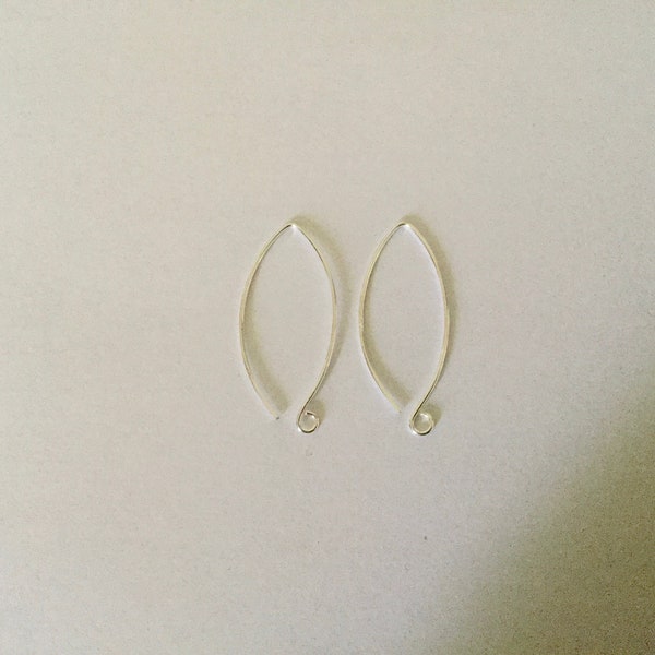 Ear hooks wires 29mm in Silver 925