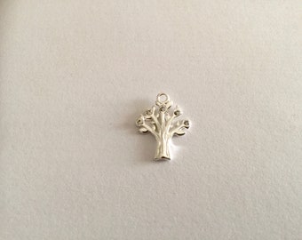 Breloque/Pendentif Arbre 16mm en Argent 925 & Cristal Swarovski